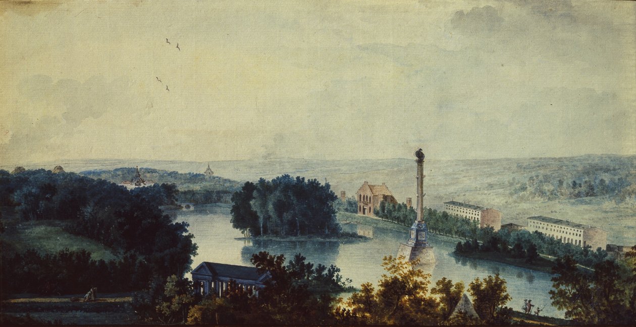 Tsarskoje Selo. Chesmen pylväs, 1780-luku tekijältä Jean Balthazard de la Traverse