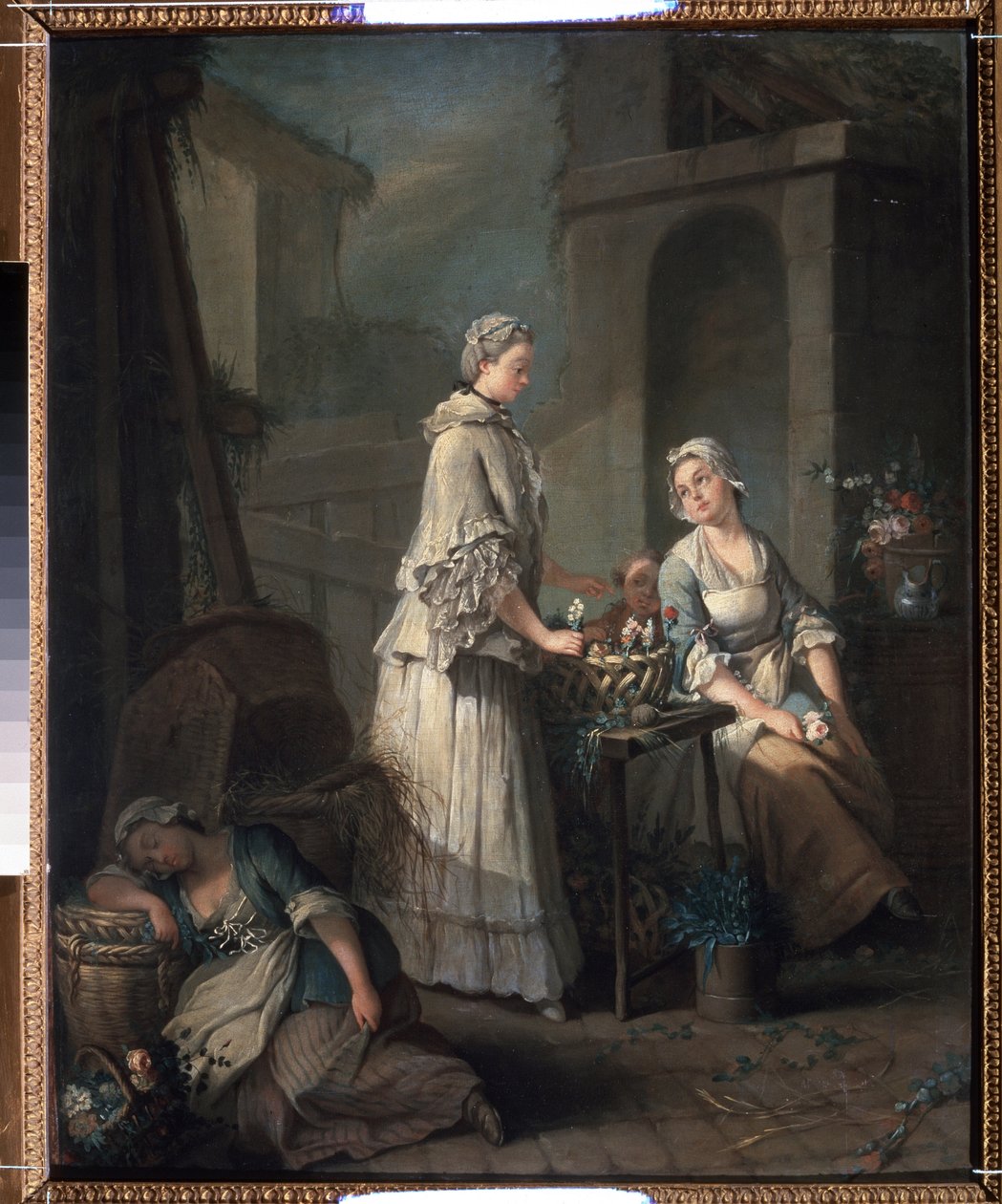 ""Kukkatyttö"" (Kukkatyttö) Jean-Baptiste (Jean Baptiste) Charpentier (1728-1806) maalaus 1795-1799 Pushkin-museo, Moskova tekijältä Jean Baptiste Charpentier
