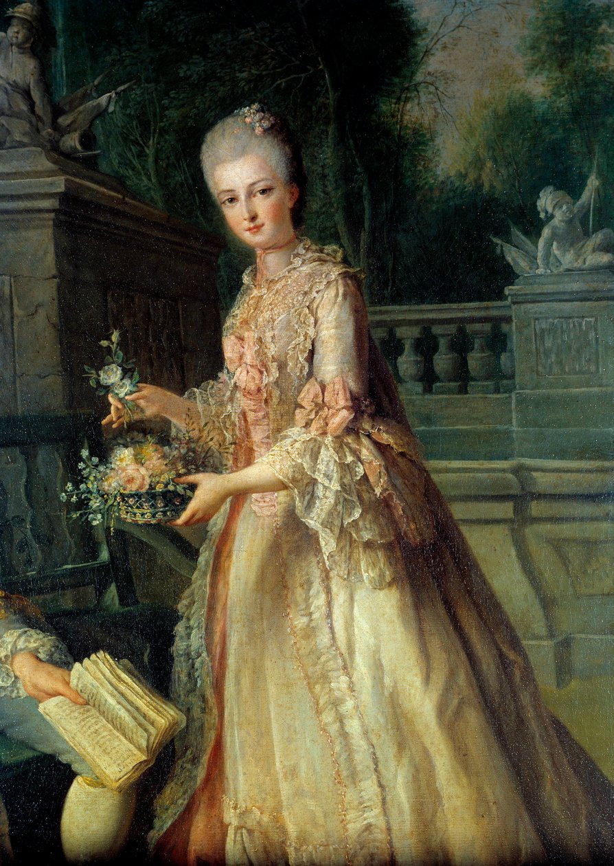 Louise Adelaiden, tulevan Orleansin herttuattaren (1753-1821) muotokuva Yksityiskohta. Jean Baptiste Charpentier
