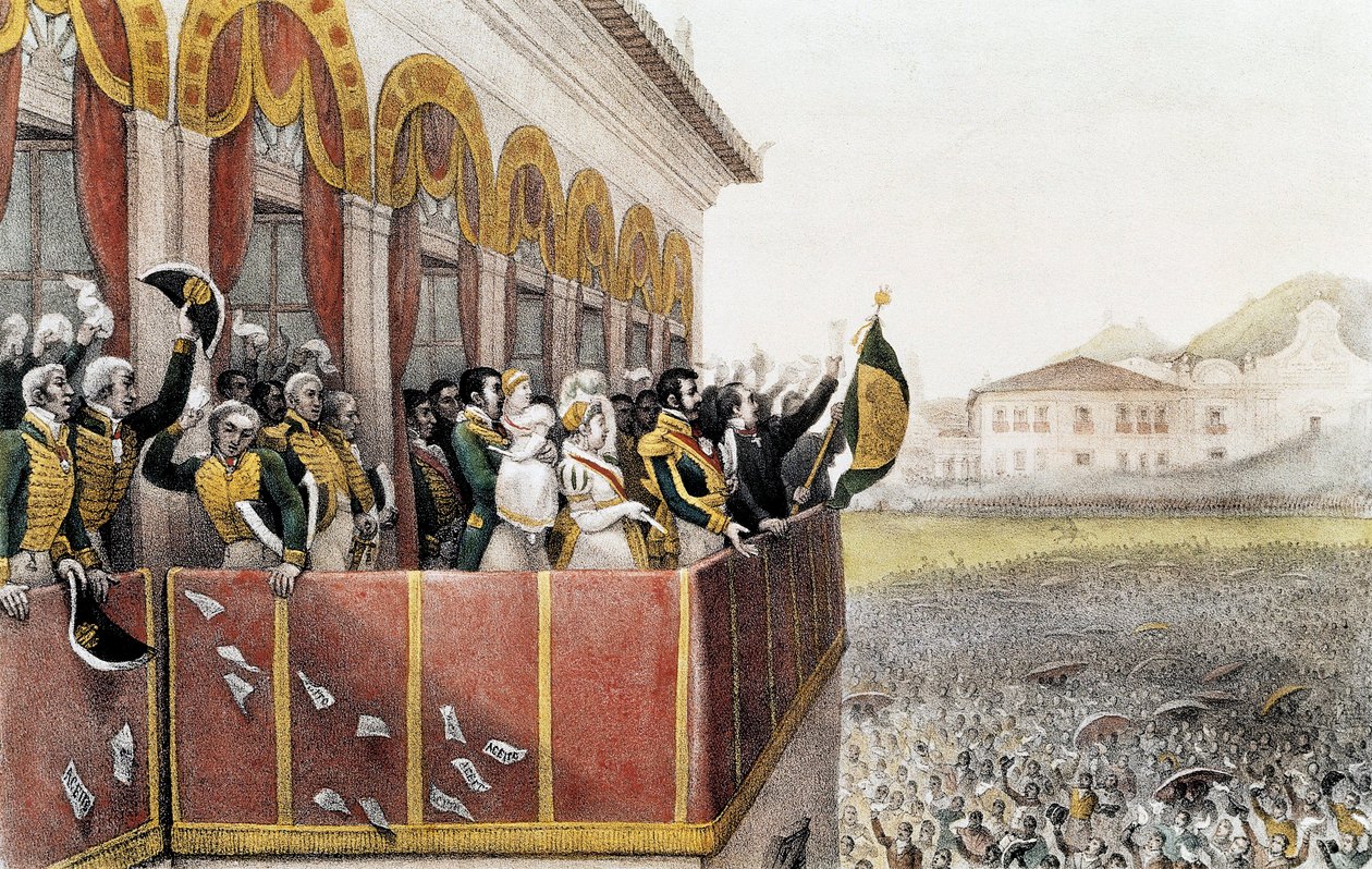 Brasilian keisarin Pedro (Pierre) Istin ylistys Rio de Janeirossa 7. huhtikuuta tekijältä Jean Baptiste (after) Debret