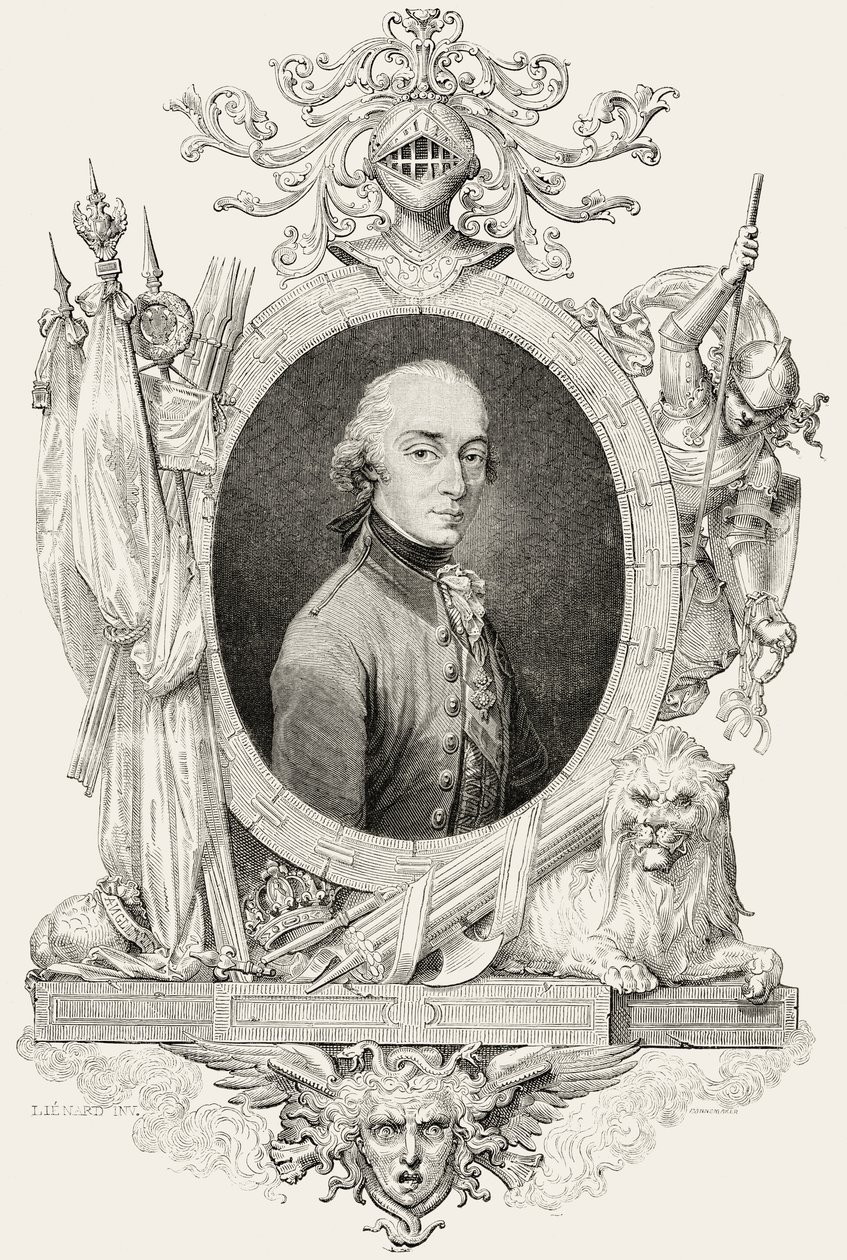 Kaarle XIV (1763-1844): Ruotsin ja Norjan kuningas ja Ponte Corvon prinssi, kaiverrus Pannemaker (kaiverrus) tekijältä Jean Baptiste (after) Lienard