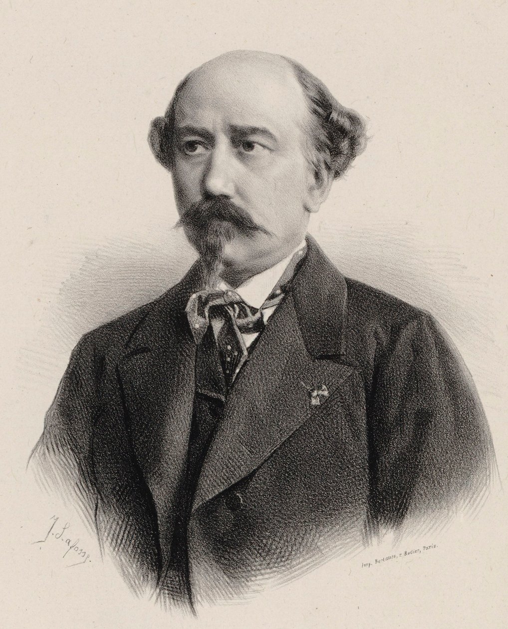 Muotokuva säveltäjä Aimé Maillartista 1817-1871. tekijältä Jean Baptiste Adolphe Lafosse
