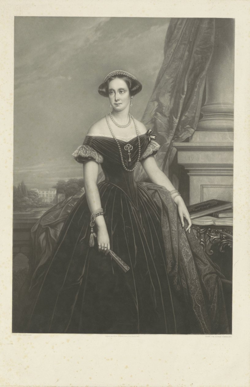 Muotokuva Louisa Aug. wilh. Preussin Amalia, prinssi Frederikin puoliso ilman tekstitystä Nic. De Keyser tekijältä Jean Baptiste Alfred Cornilliet