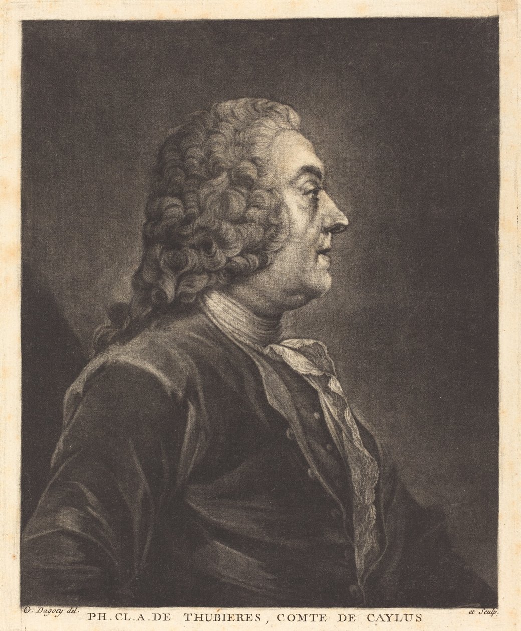 Ph. Cl. A. de Thubières, comte de Caylus finlandès tekijältä Jean Baptiste André Gautier Dagoty