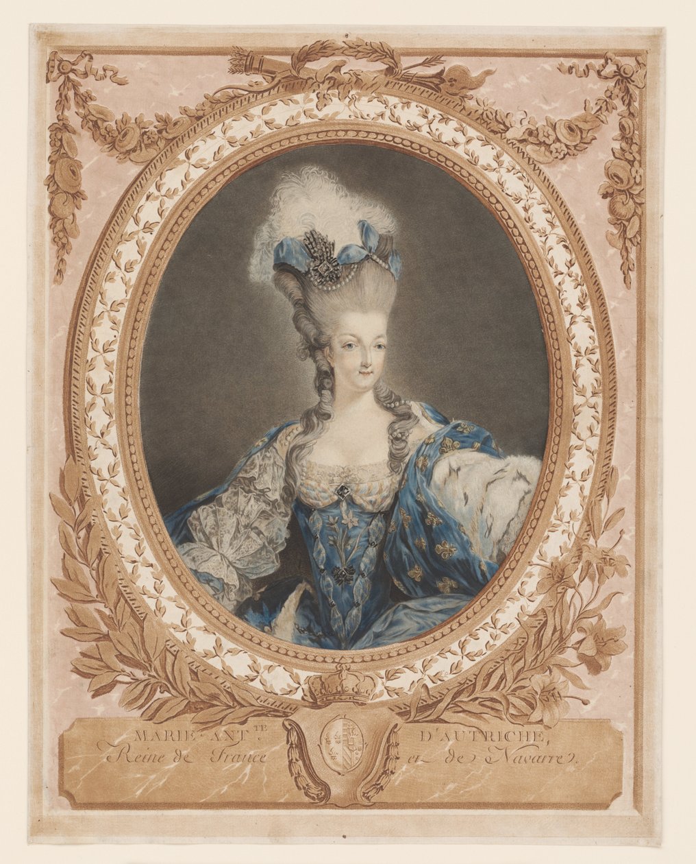 Muotokuva Marie Antoinettesta tekijältä Jean Baptiste Andre (after) Gautier Dagoty