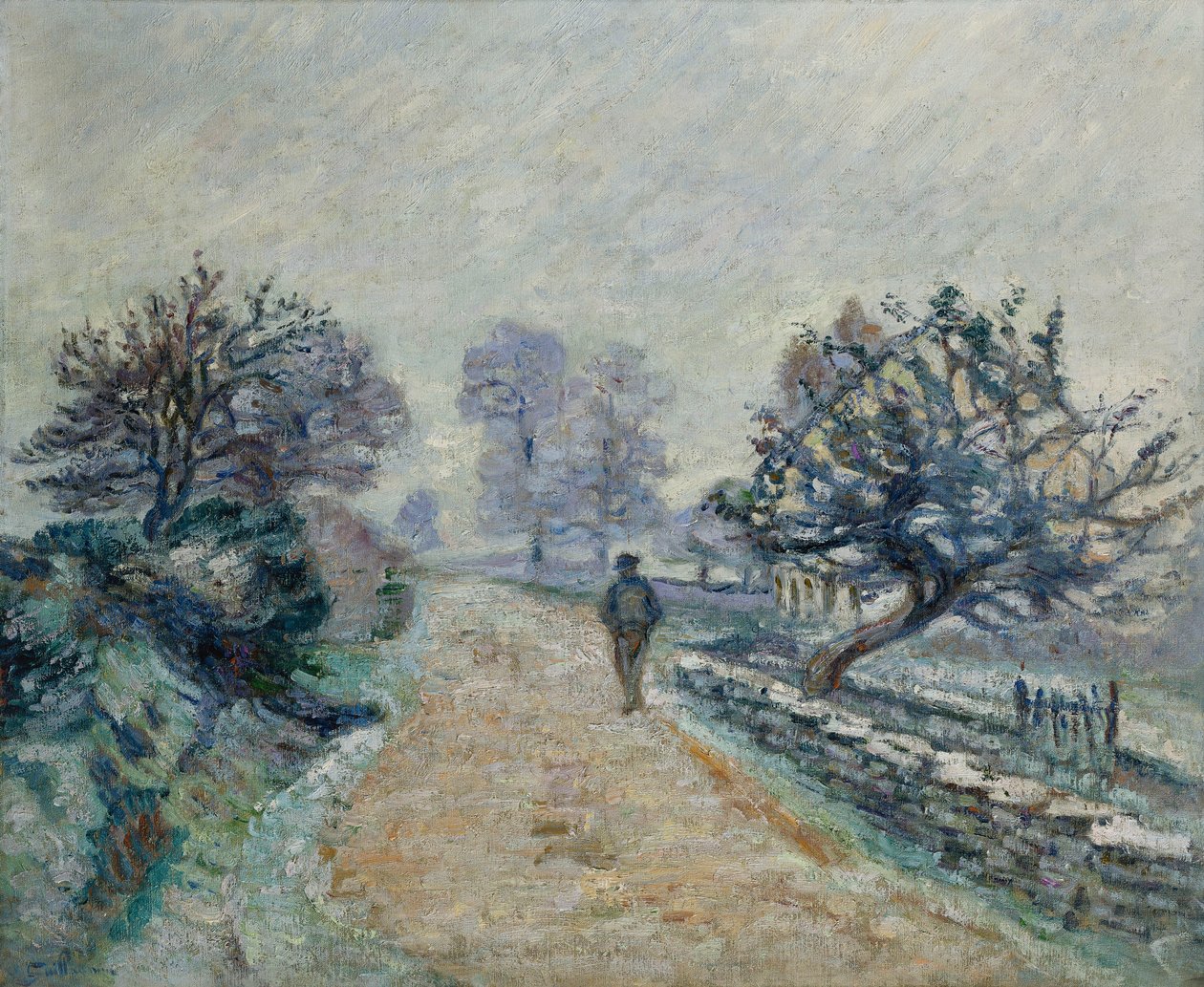Crozard Road, Little Fog and Frost; Route de Crozard, Little Fog and White Jelly, 1910 tekijältä Jean Baptiste Armand Guillaumin