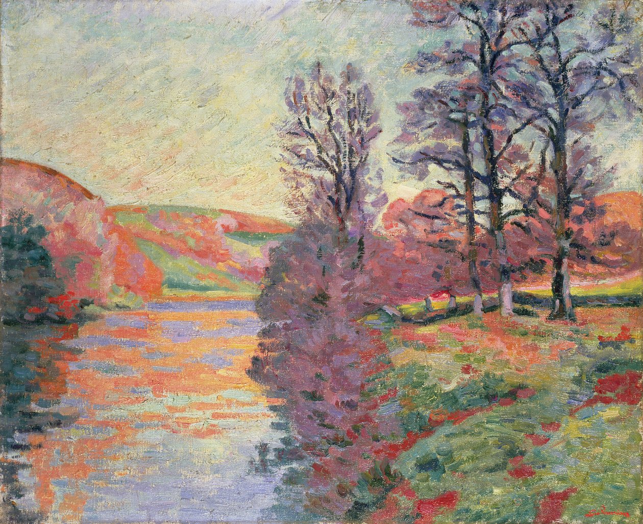 Maisema Creuse-joelta, n. 1912 tekijältä Jean Baptiste Armand Guillaumin