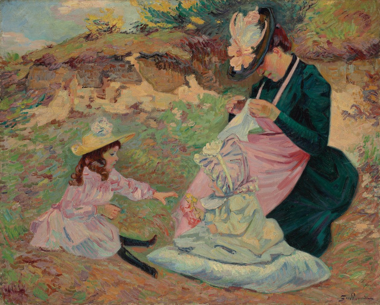 Madame Guillaumin ja hänen tyttärensä; Madame Guillaumin ja hänen tyttärensä, n. 1892 tekijältä Jean Baptiste Armand Guillaumin