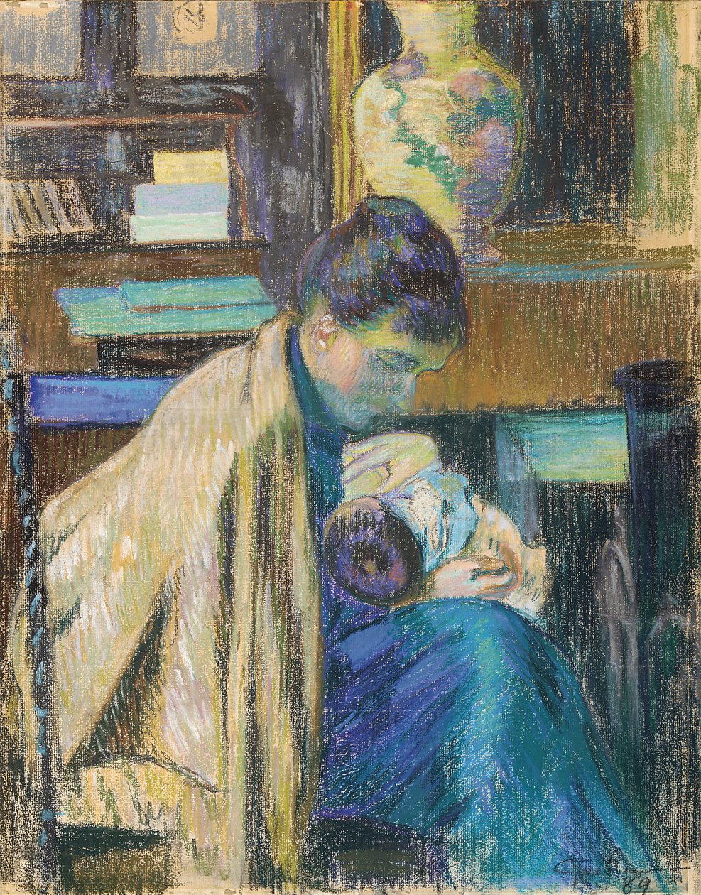 Madame Guillaumin Madeleinen kanssa, 1889 tekijältä Jean Baptiste Armand Guillaumin
