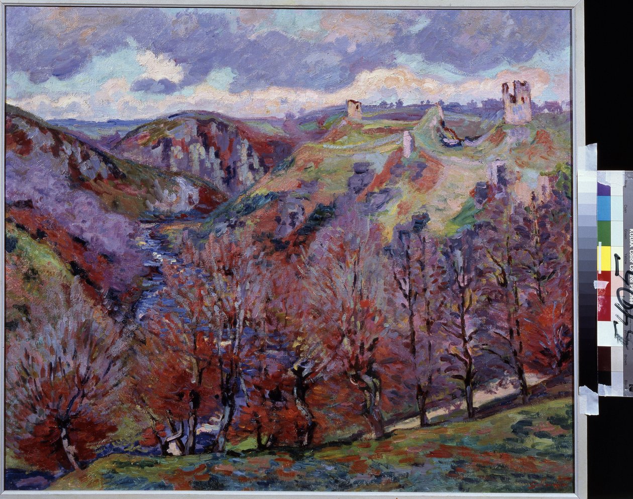 Maisema raunioineen. Jean-Baptiste (Jean Baptiste) Armand Guillaumin (1841-1927) maalaus tekijältä Jean Baptiste Armand Guillaumin
