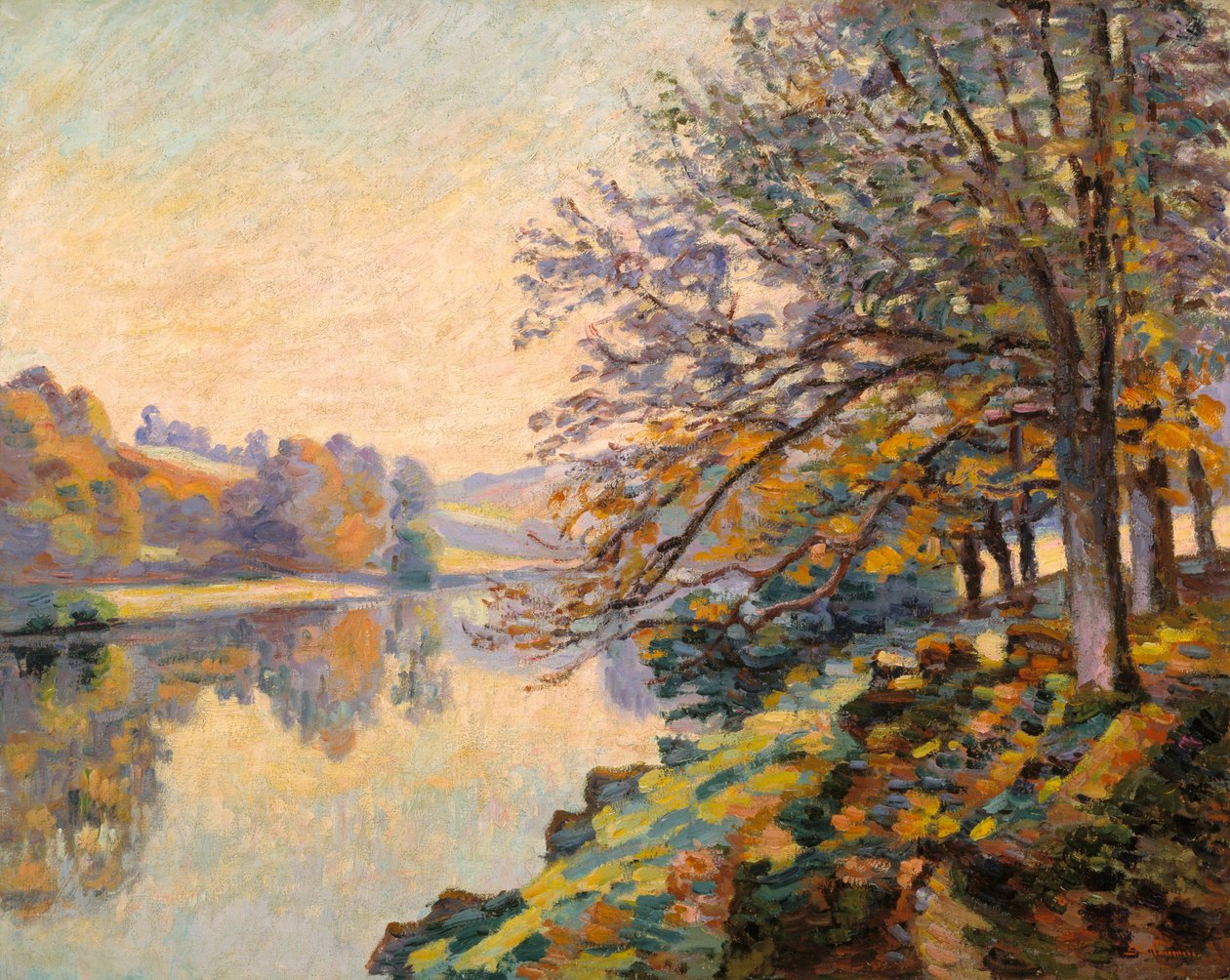 Riverbank, syksy, n. 1910 (öljy kankaalle) tekijältä Jean Baptiste Armand Guillaumin