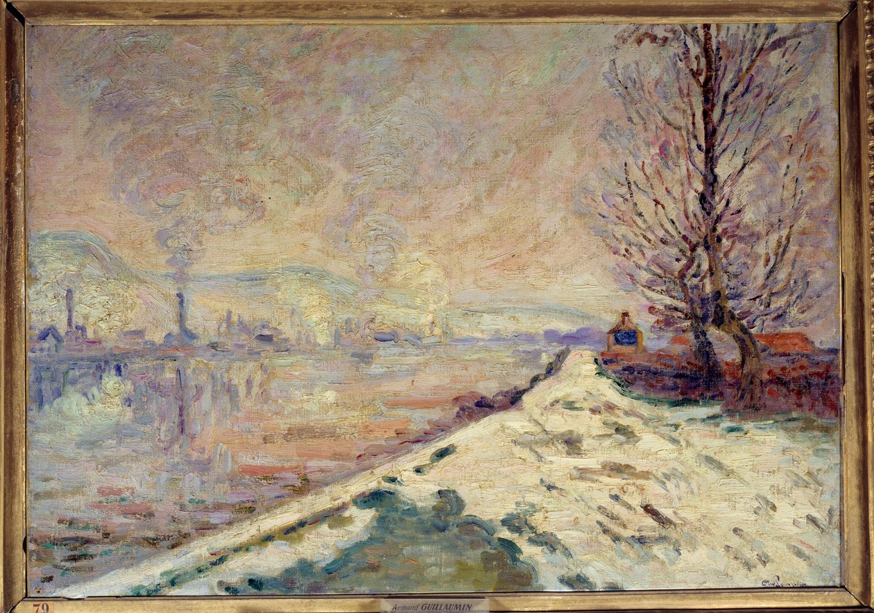 Rouen, sohjo Jean Baptiste Armand Guillauminin (1841-1927) maalaus 1900-luvun su. 0,49x0,65 m Lyon, Musee des Beaux Arts tekijältä Jean Baptiste Armand Guillaumin