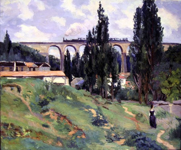Viadukti Val-Fleuryssa, Meudonissa (Hauts-de-Seine) tekijältä Jean Baptiste Armand Guillaumin