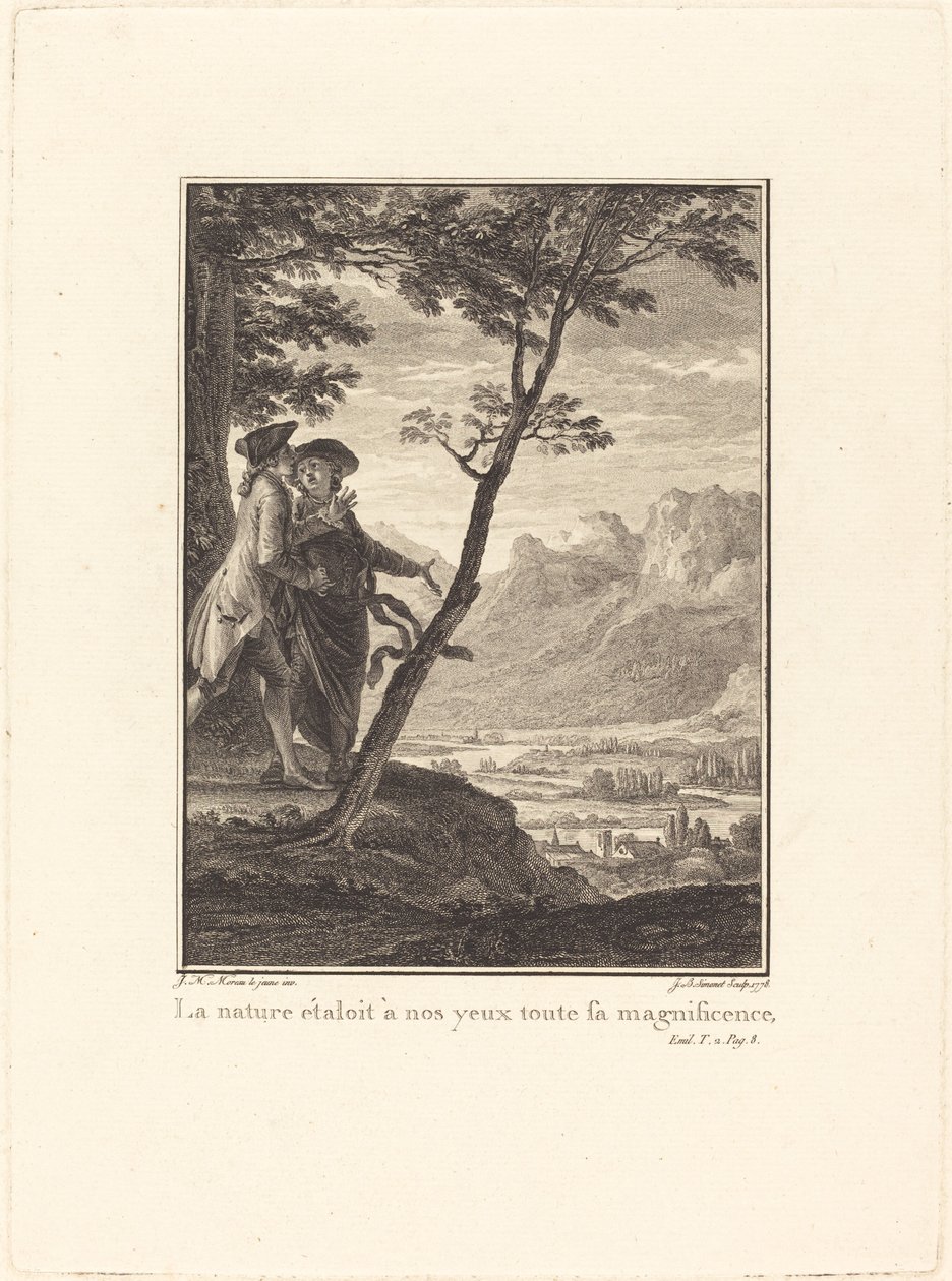 Luonto näytti silmiemme edessä kaiken loistonsa tekijältä Jean Baptiste Blaise Simonet after Jean Michel Moreau