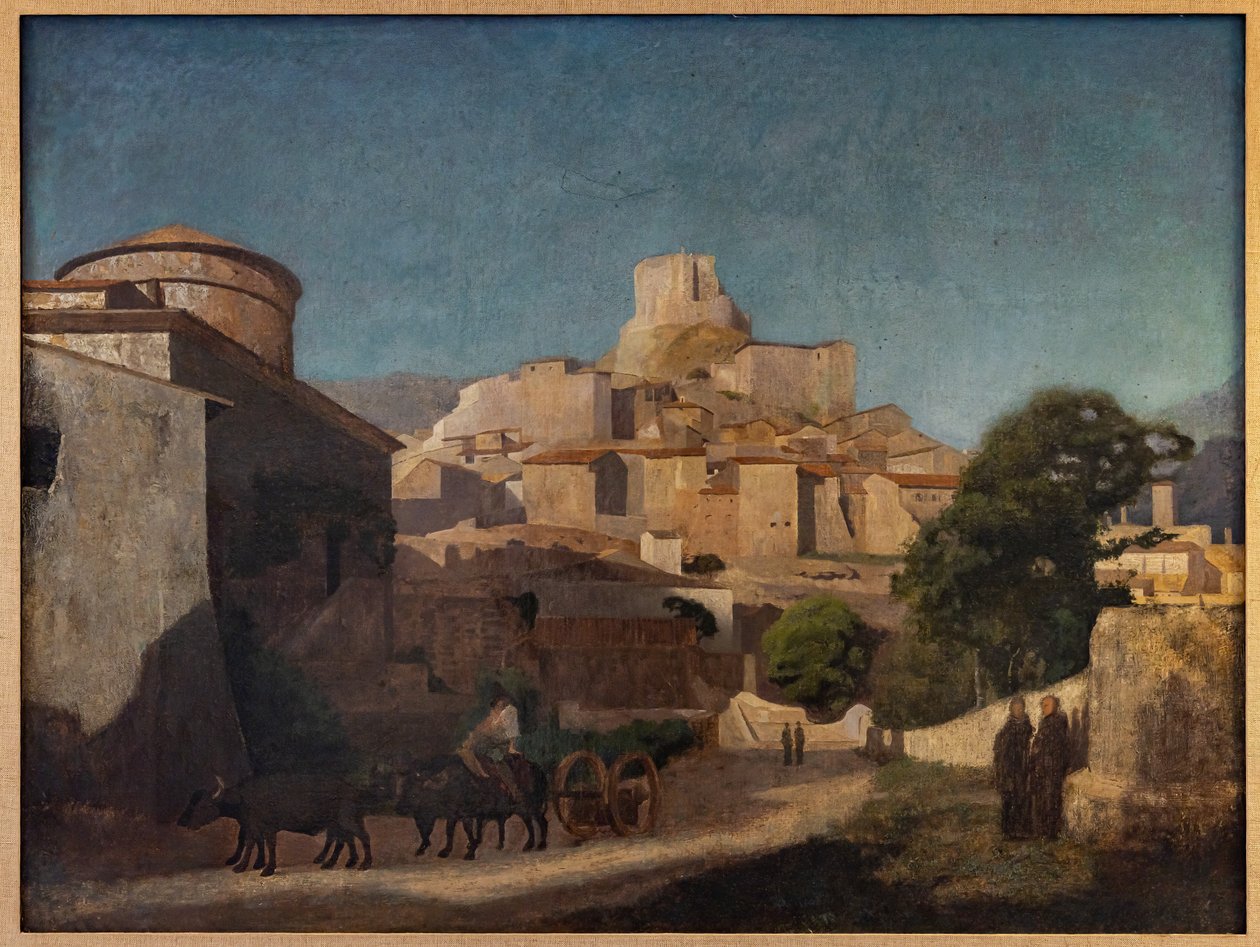 Lazion kylä (öljy kankaalle) tekijältä Jean Baptiste Camille (attr.to) Corot