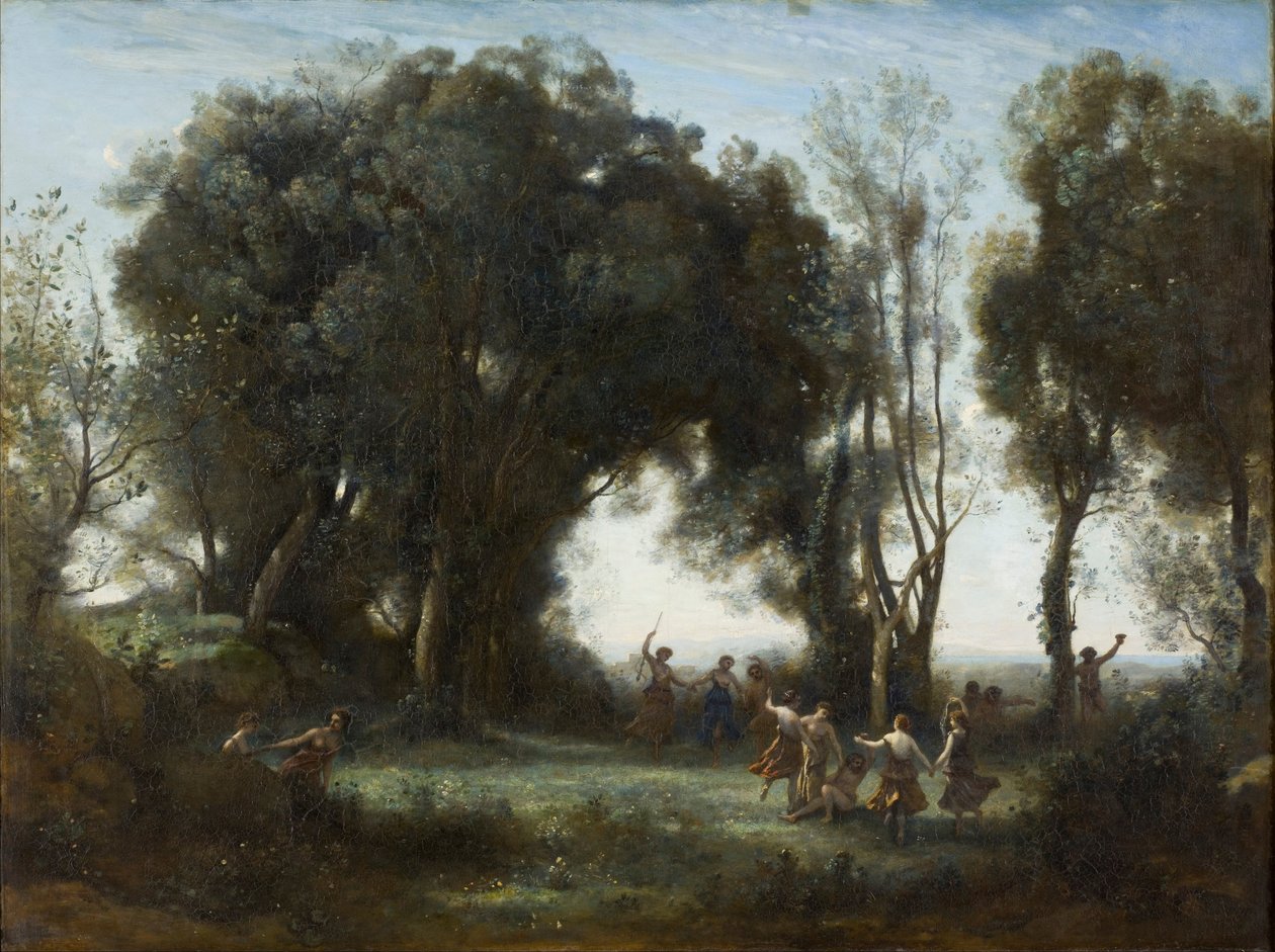 A aamu. Nymfien tanssi, 1850 tekijältä Jean Baptiste Camille Corot