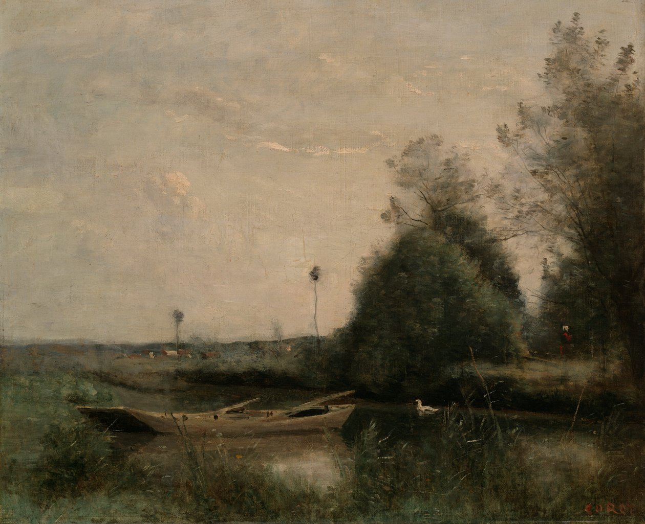 Lampi Mortainissa tekijältä Jean Baptiste Camille Corot