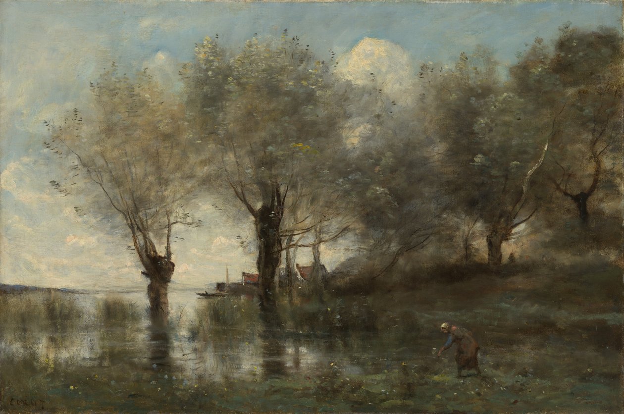 Lampi Picardiassa, n. 1867. tekijältä Jean Baptiste Camille Corot