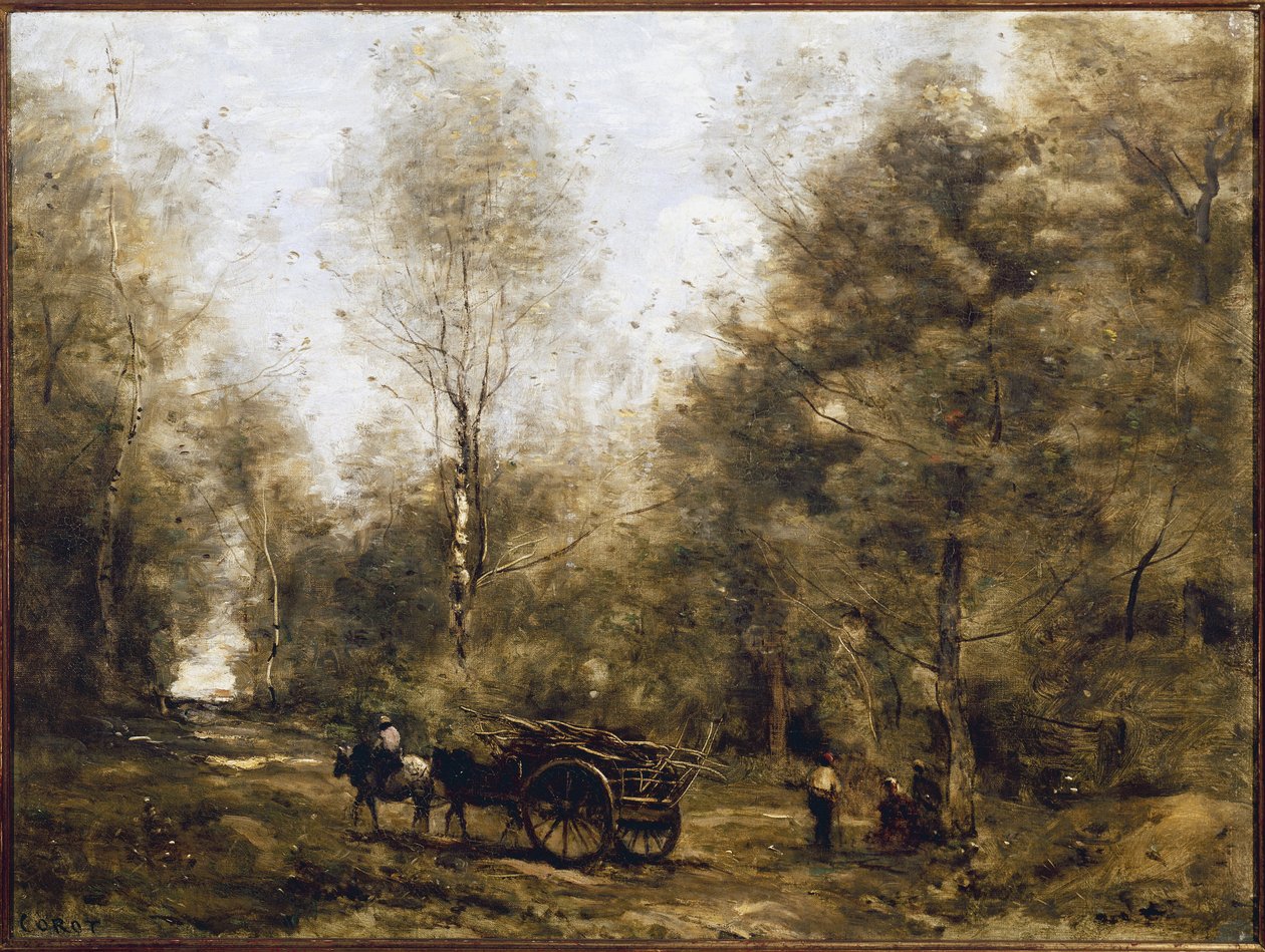 Polku Wagnonvillen metsissä (öljy kankaalle tekijältä Jean Baptiste Camille Corot