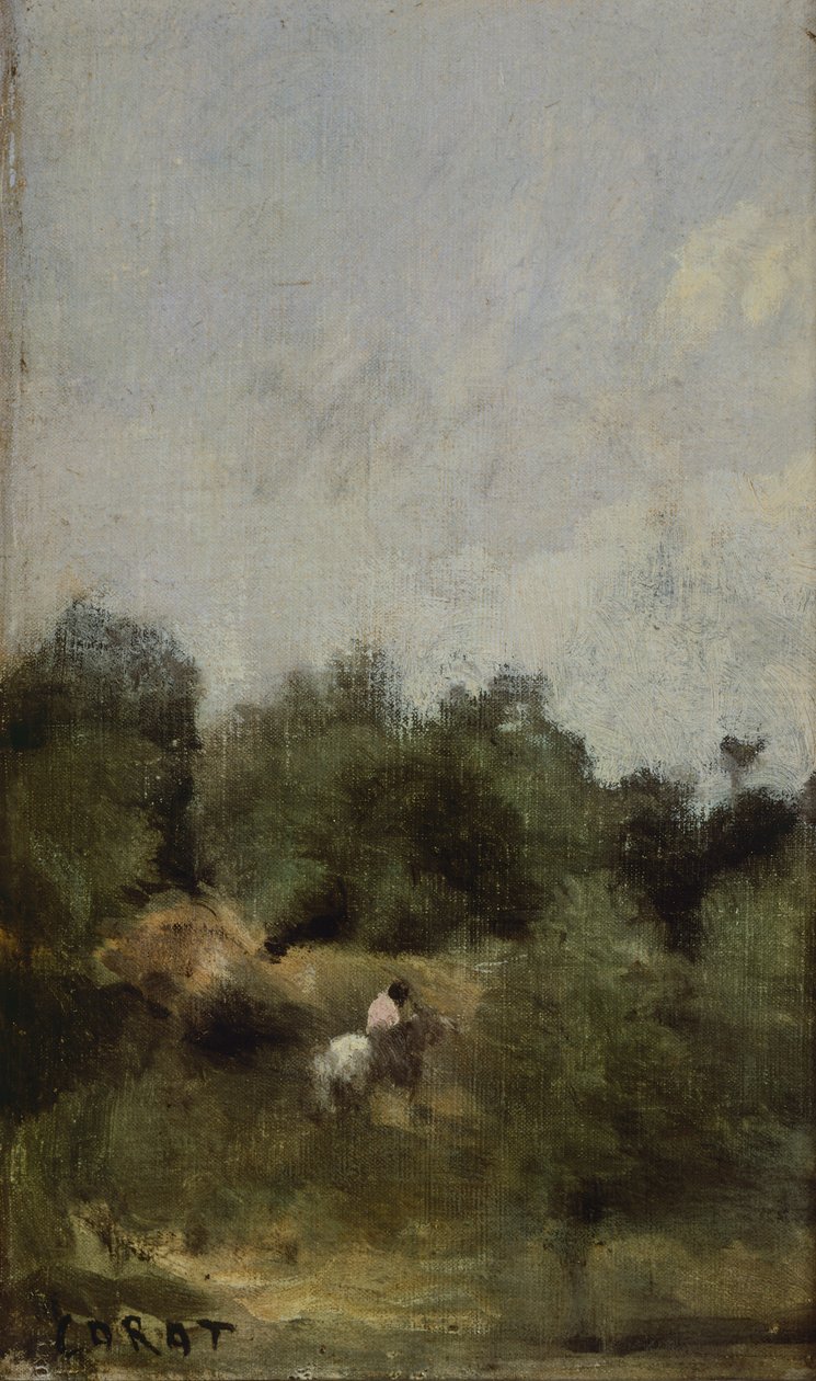 Ratsastaja maassa, kirjoittanut Jean-Baptiste-Camille Corot (1796-1875). tekijältä Jean Baptiste Camille Corot