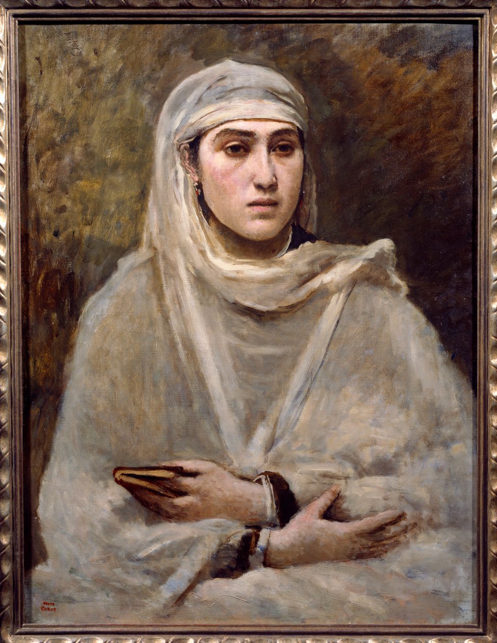 algerialainen. Camille Corotin maalaus (1796-1875) tekijältä Jean Baptiste Camille Corot