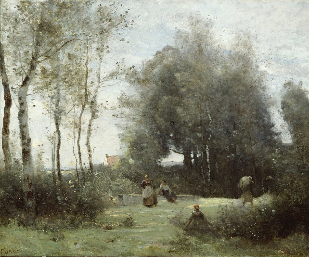 Arleux-Palluel, The Bridge of Trysts, 187172. tekijältä Jean Baptiste Camille Corot