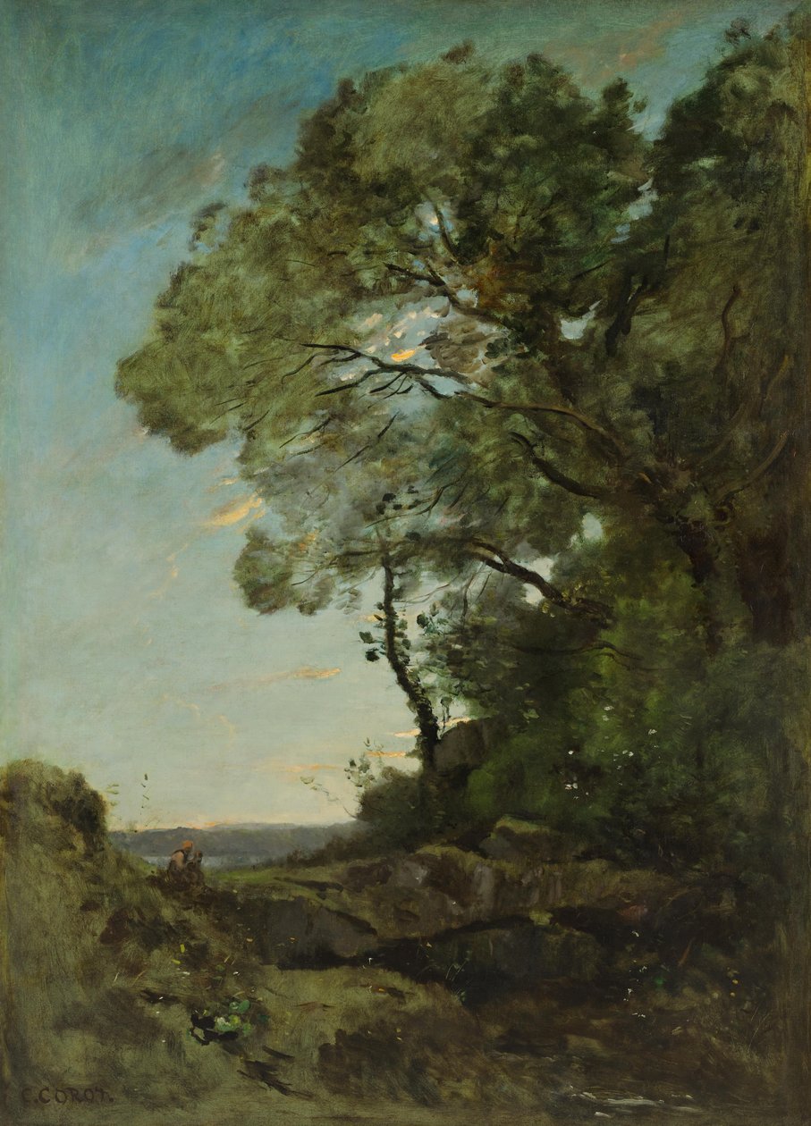 Metsämaisema (ilta) tekijältä Jean Baptiste Camille Corot