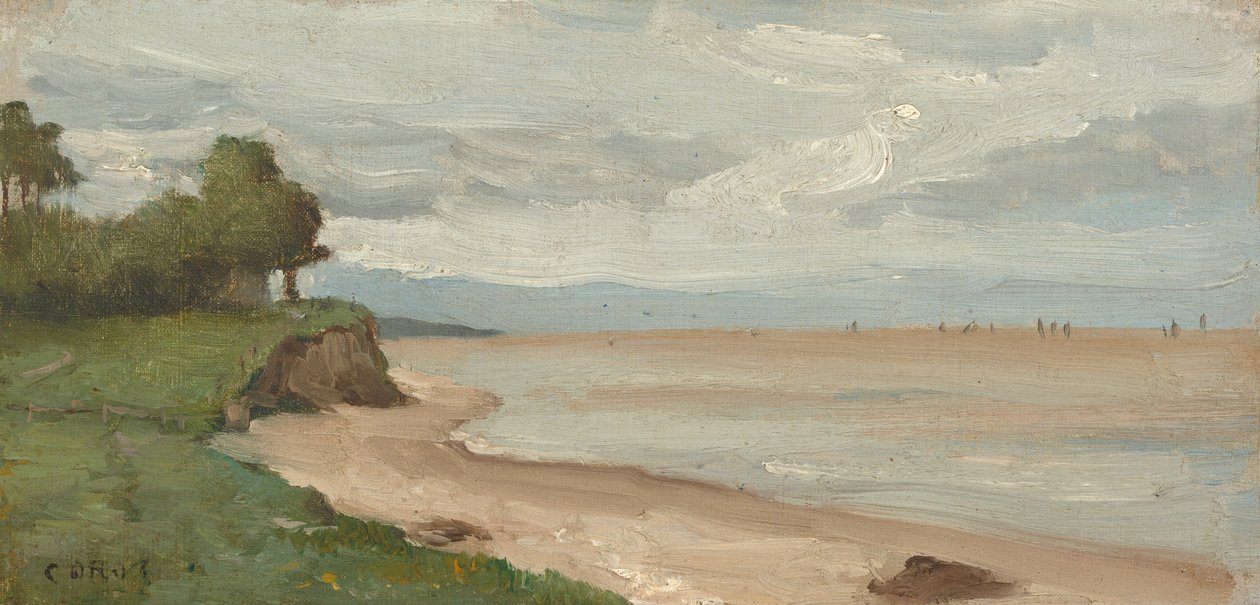 Ranta lähellä Etretatia tekijältä Jean Baptiste Camille Corot