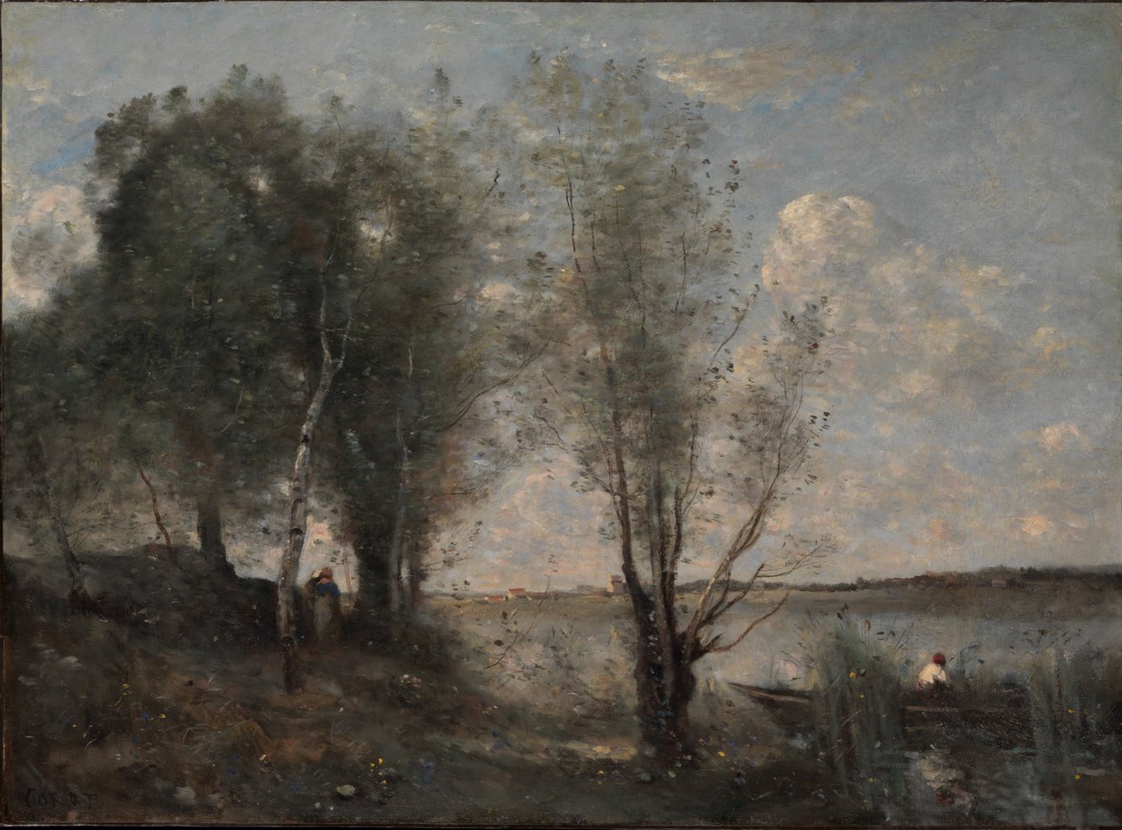Veneilijä ruovikossa, noin 1865 tekijältä Jean Baptiste Camille Corot