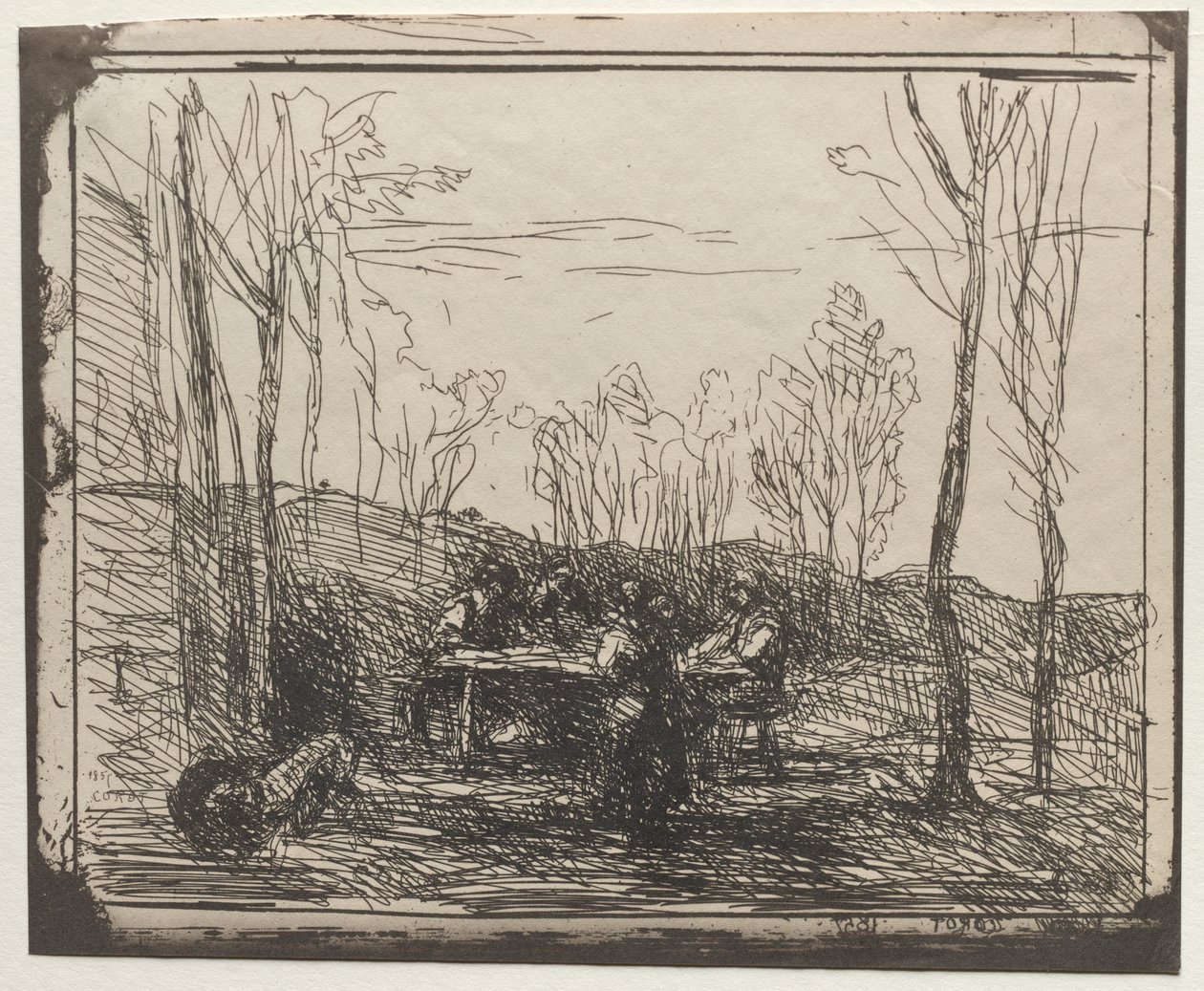 Aamiainen Gladessa tekijältä Jean Baptiste Camille Corot