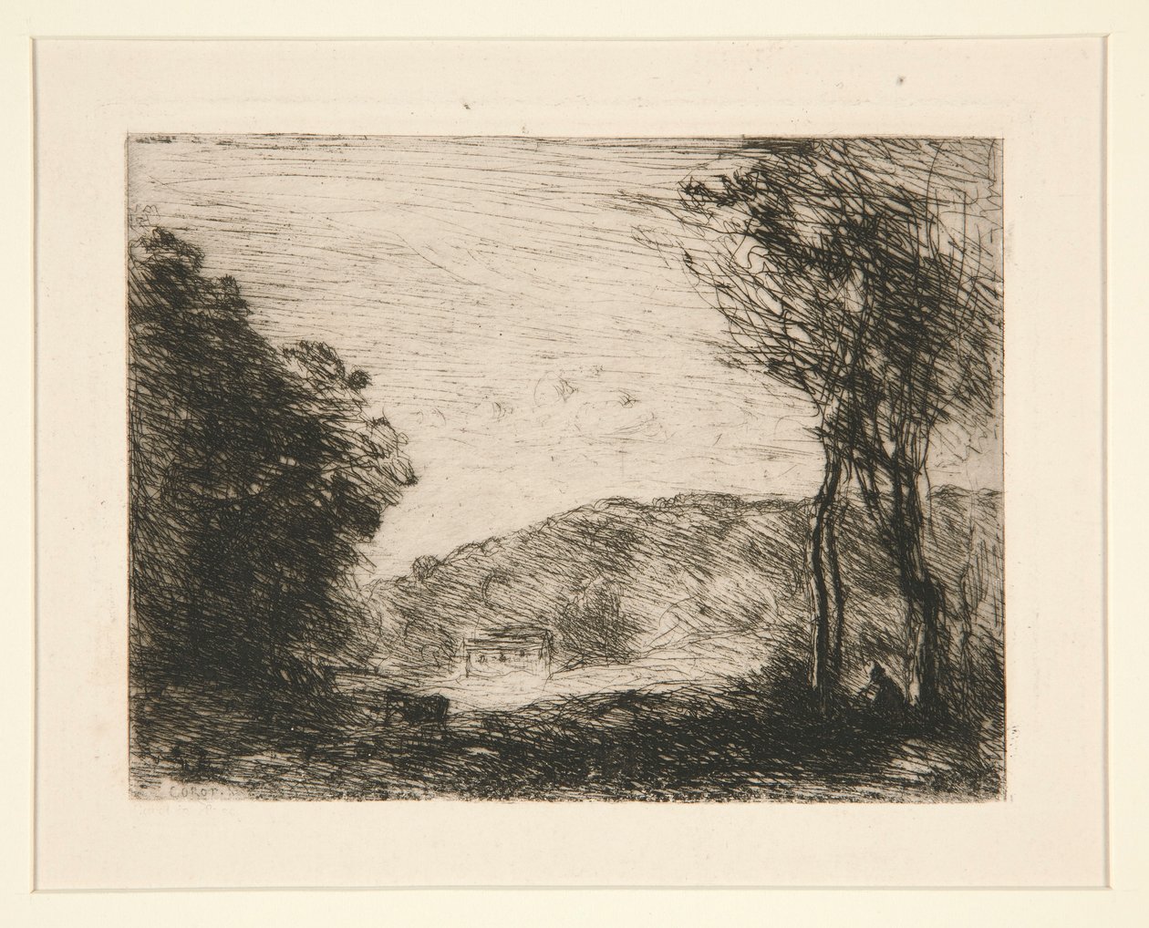 Campagne Bois?e (metsäinen maaseutu) tekijältä Jean Baptiste Camille Corot