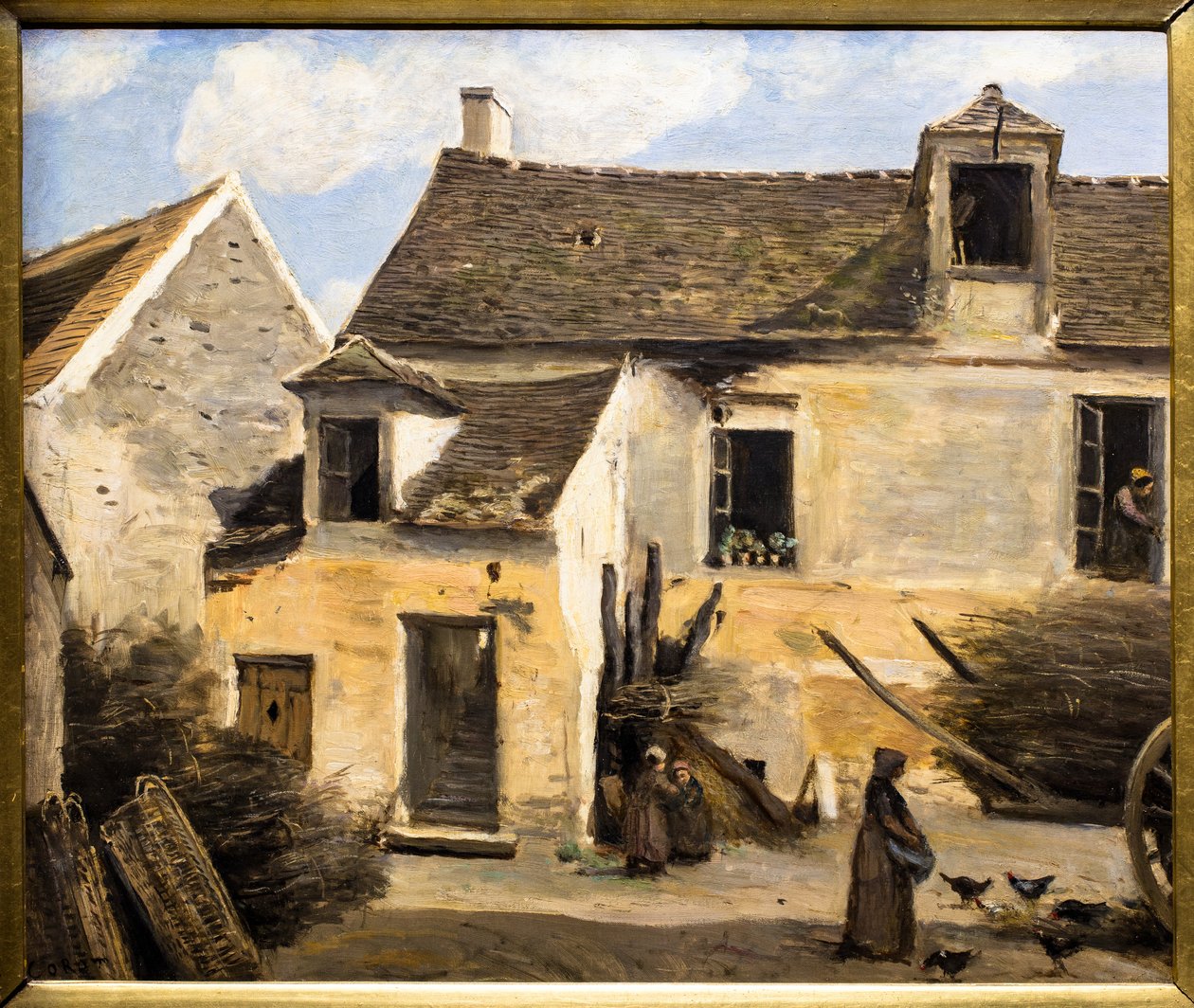 Talon piha lähellä Pariisia tekijältä Jean Baptiste Camille Corot