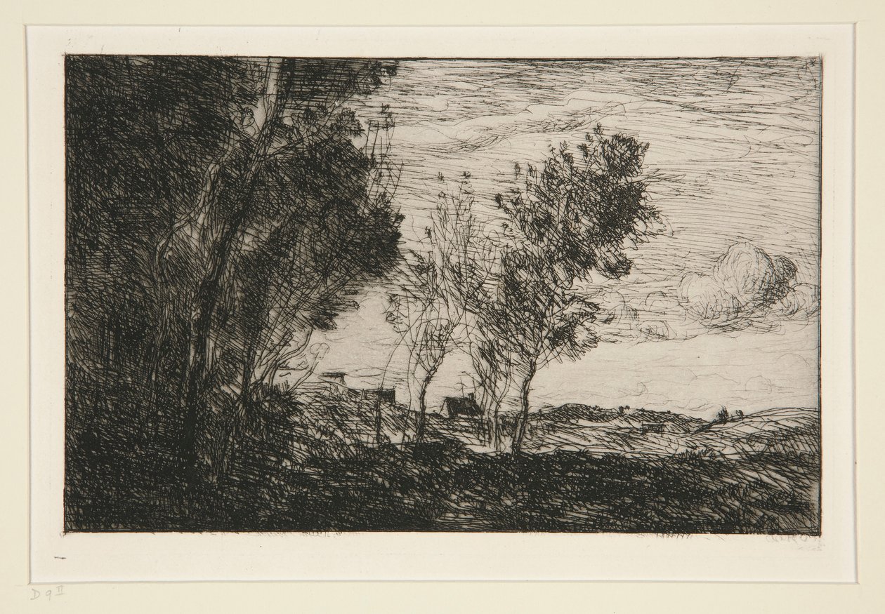 Dans les Dunes: souvenir du bois de la Haye (Dyyneissä: Haagin metsien muisto) tekijältä Jean Baptiste Camille Corot