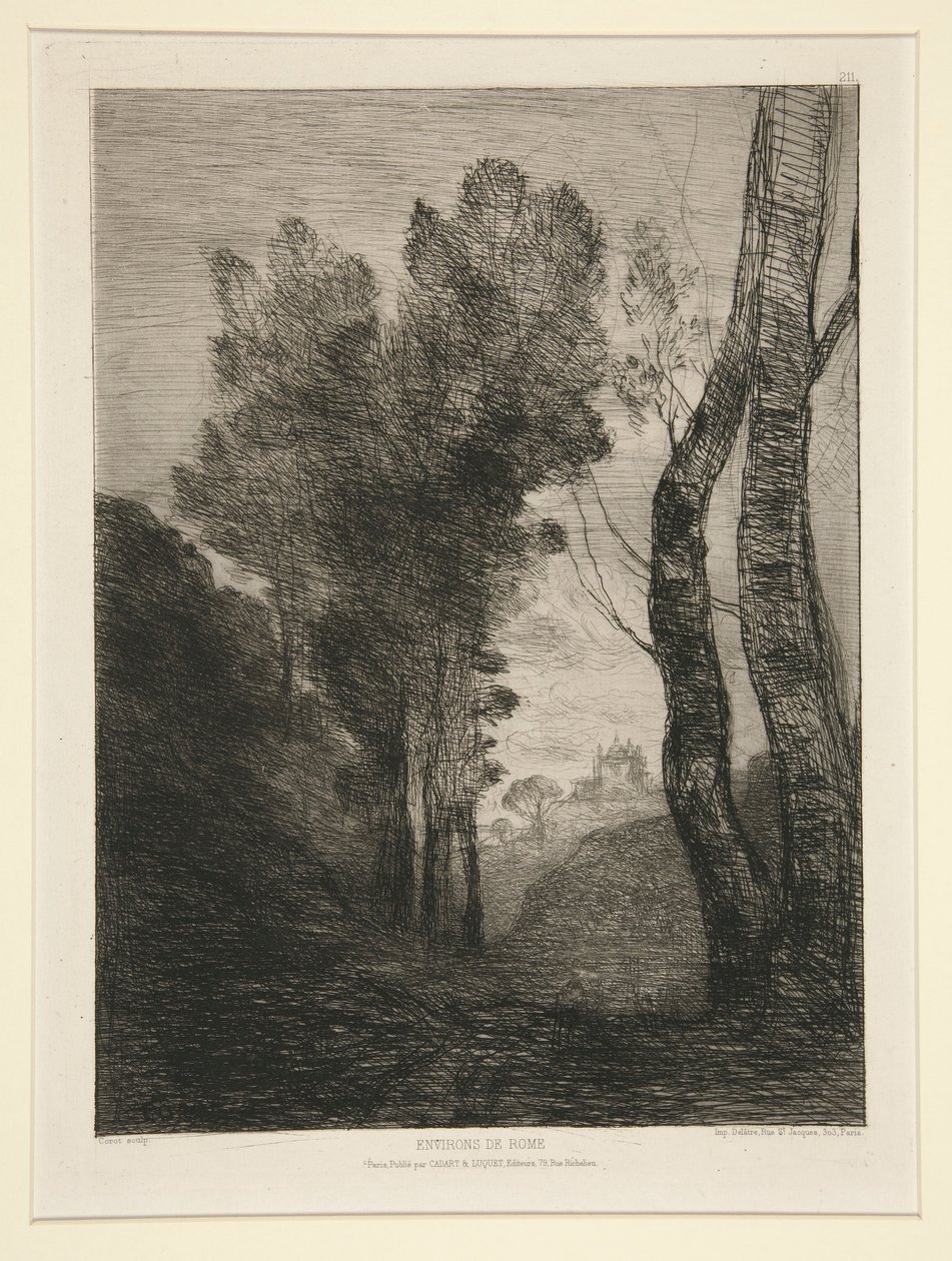 Environs de Rome (lähellä Roomaa) tekijältä Jean Baptiste Camille Corot