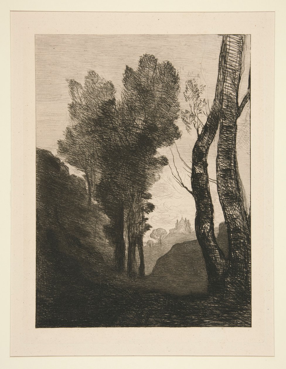 Environs de Rome (lähellä Roomaa) tekijältä Jean Baptiste Camille Corot