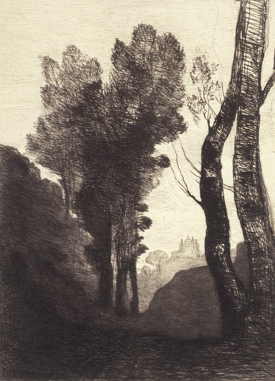 Rooman ympäristö, 1866 tekijältä Jean Baptiste Camille Corot