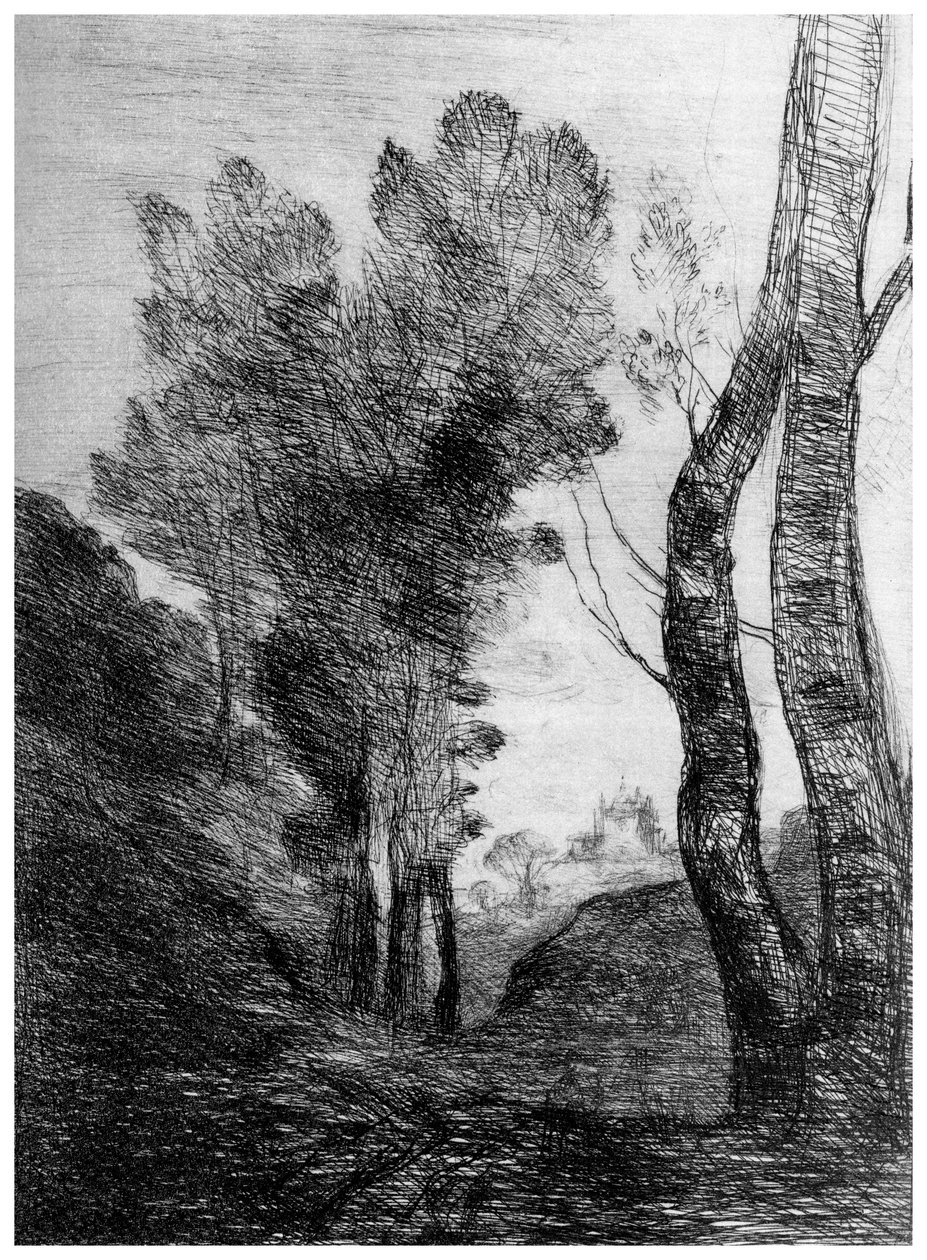 Rooman ympäristö, c1815-1865, 1924 tekijältä Jean Baptiste Camille Corot