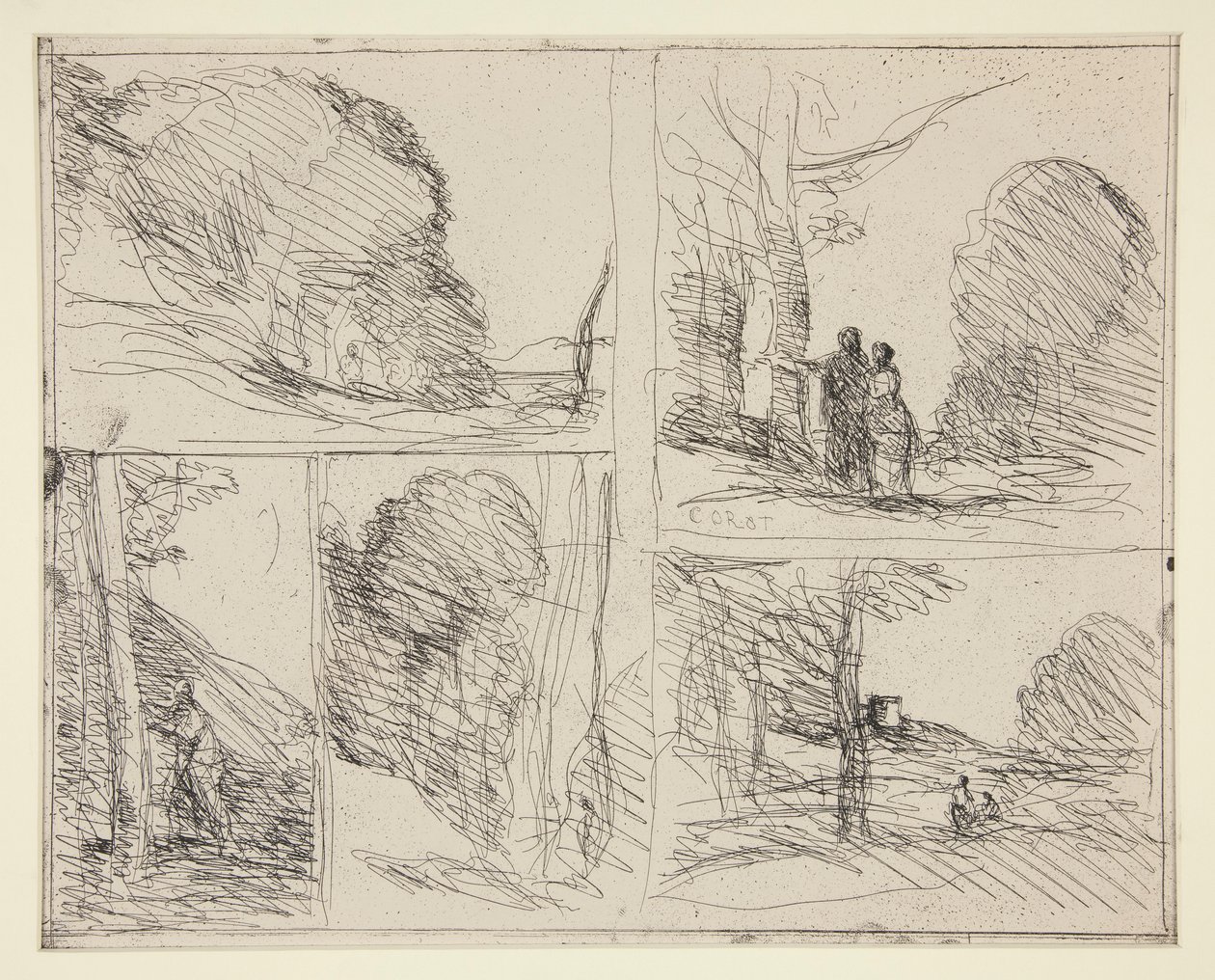 Viisi luonnosta: 1. Le Jardin de P?ricl?s (Perikleen puutarha) 2. L tekijältä Jean Baptiste Camille Corot