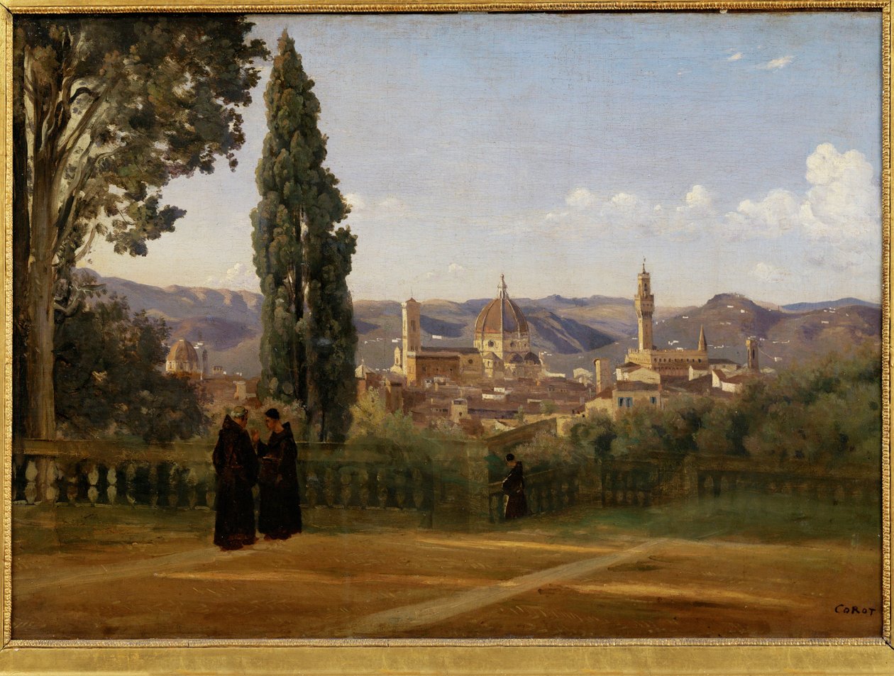 Firenze, näkymä Bobolin puutarhasta - Florence, seen ... tekijältä Jean Baptiste Camille Corot