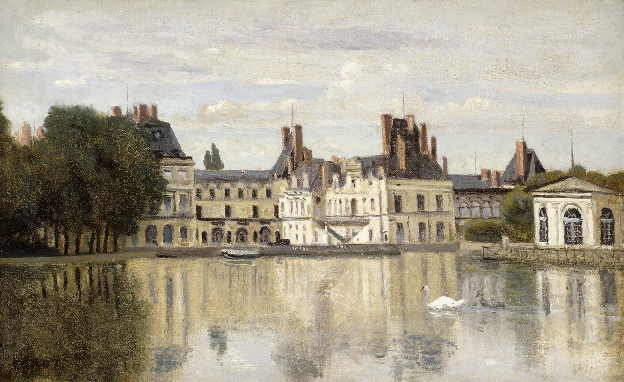 Fontainebleau - Näkymä linnalle ja järvelle; Fontainebleau - Chateau Piece d