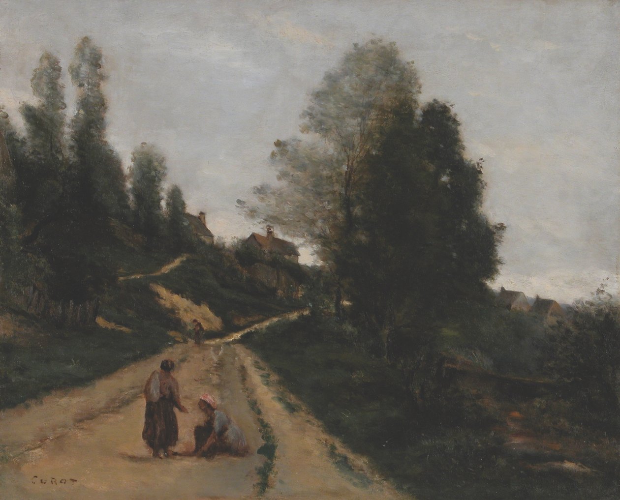 Ranska: Gouvieux, près Chantilly. Polku ylöspäin tekijältä Jean Baptiste Camille Corot