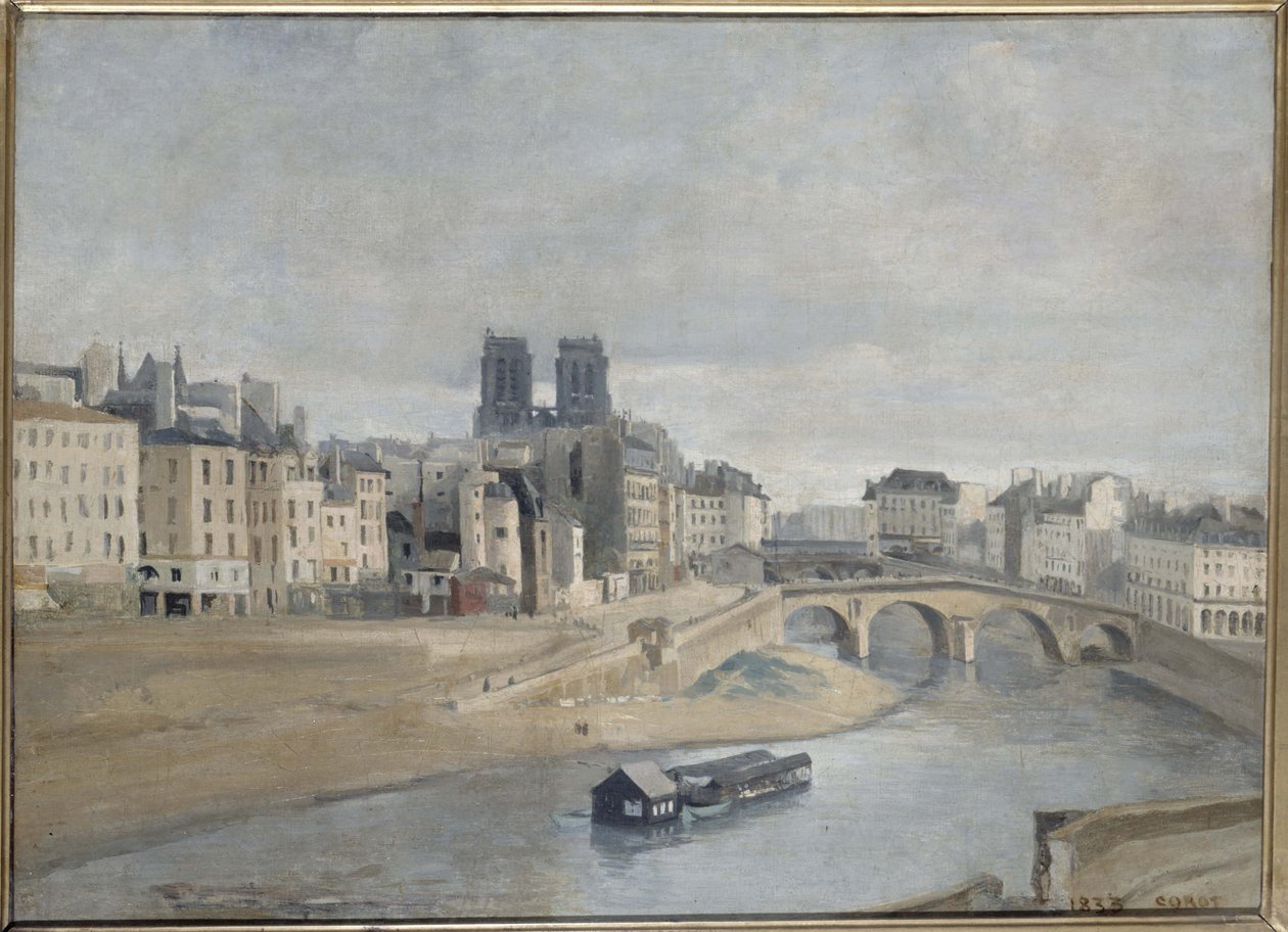 ranska: Le Quai des Orfèvres et le Pont Saint Michel Quai des Orfèvres et pont Saint-Michel Jean-Baptiste Corot