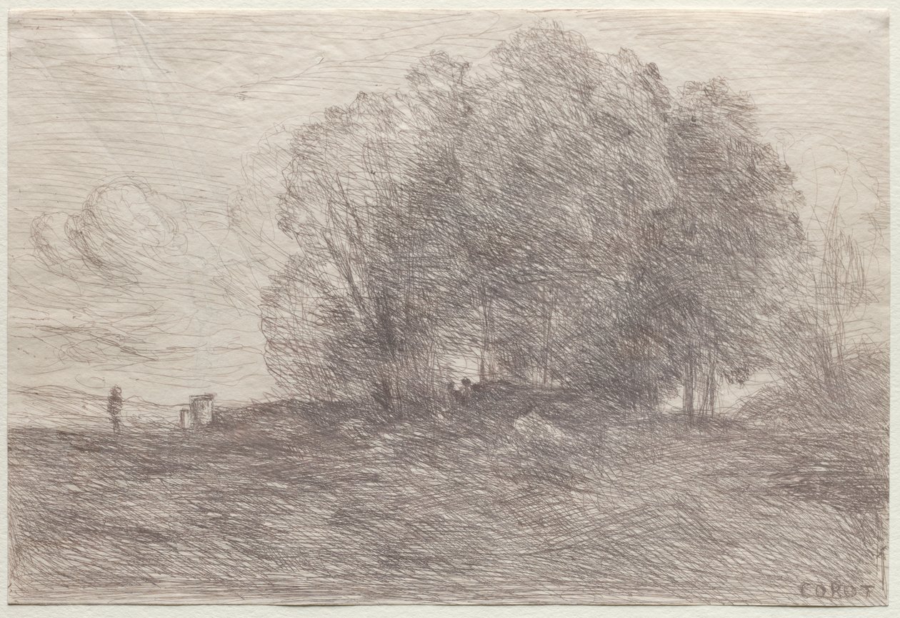 Puiden ryhmä tekijältä Jean Baptiste Camille Corot