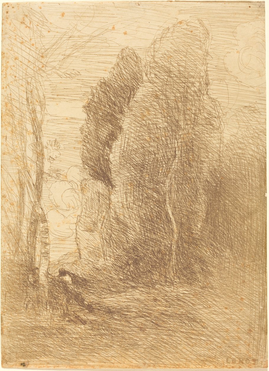 Piilota-välimuisti, 1858. tekijältä Jean Baptiste Camille Corot