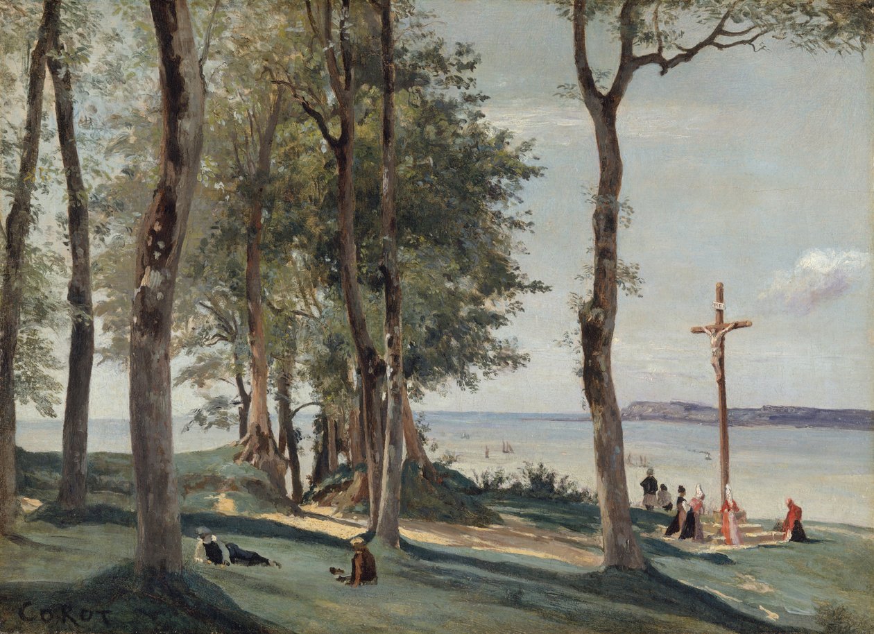Honfleur: Golgata, n. 1830. tekijältä Jean Baptiste Camille Corot