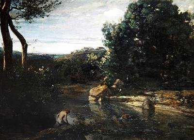 Vaikutelma Italiasta tai Italian maisemasta tekijältä Jean Baptiste Camille Corot