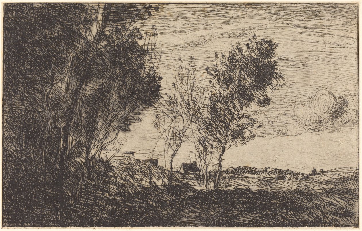 Dyyneissä: Haagin matkamuisto Dyyneissä: Haagin metsien matkamuisto, 1869. tekijältä Jean Baptiste Camille Corot