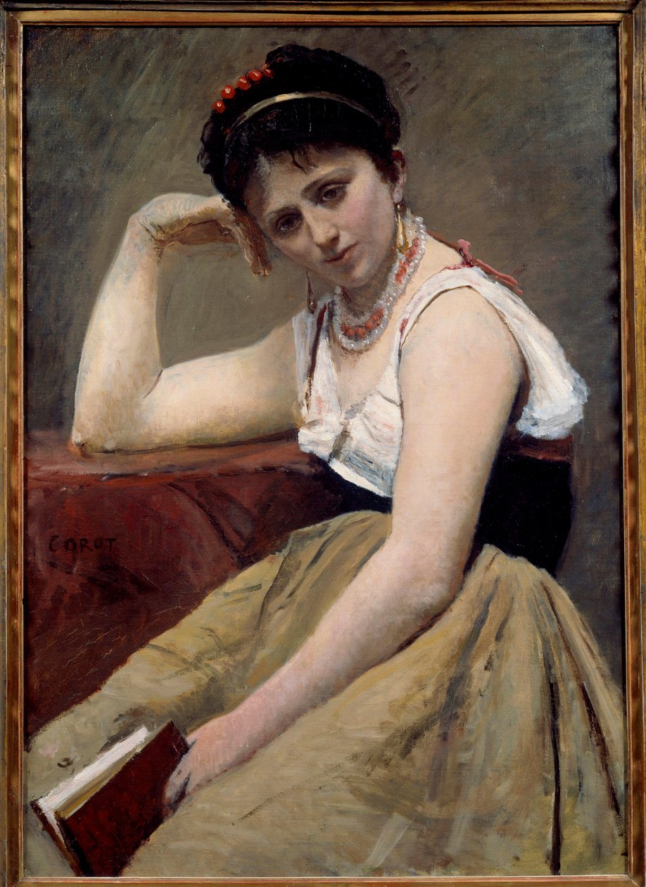 Lukeminen keskeytetty tekijältä Jean Baptiste Camille Corot