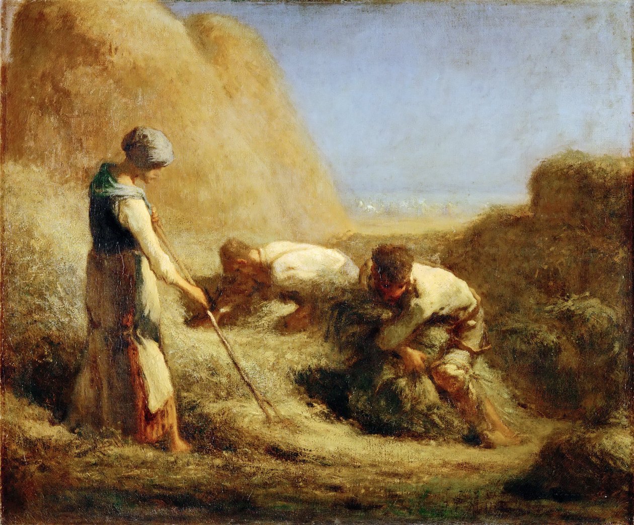 Jean-Baptiste-Camille Corot, 1850-51 - Heinäntekoyritykset (The Haymakers) tekijältä Jean Baptiste Camille Corot