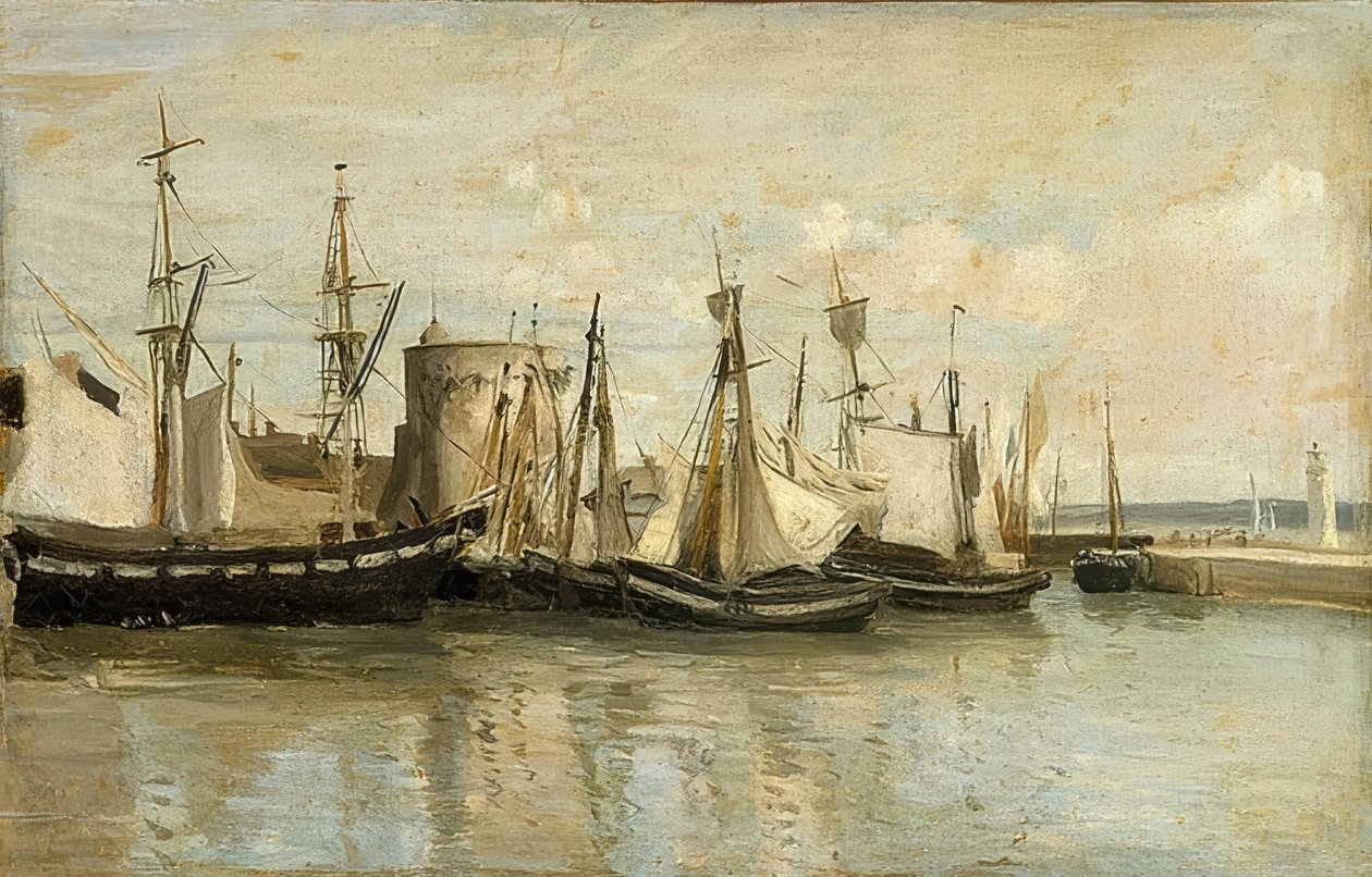 La Rochelle. Hafeneinfahrt. 1851 tekijältä Jean Baptiste Camille Corot